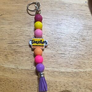 Colorful Beaded Keychain with Tassel